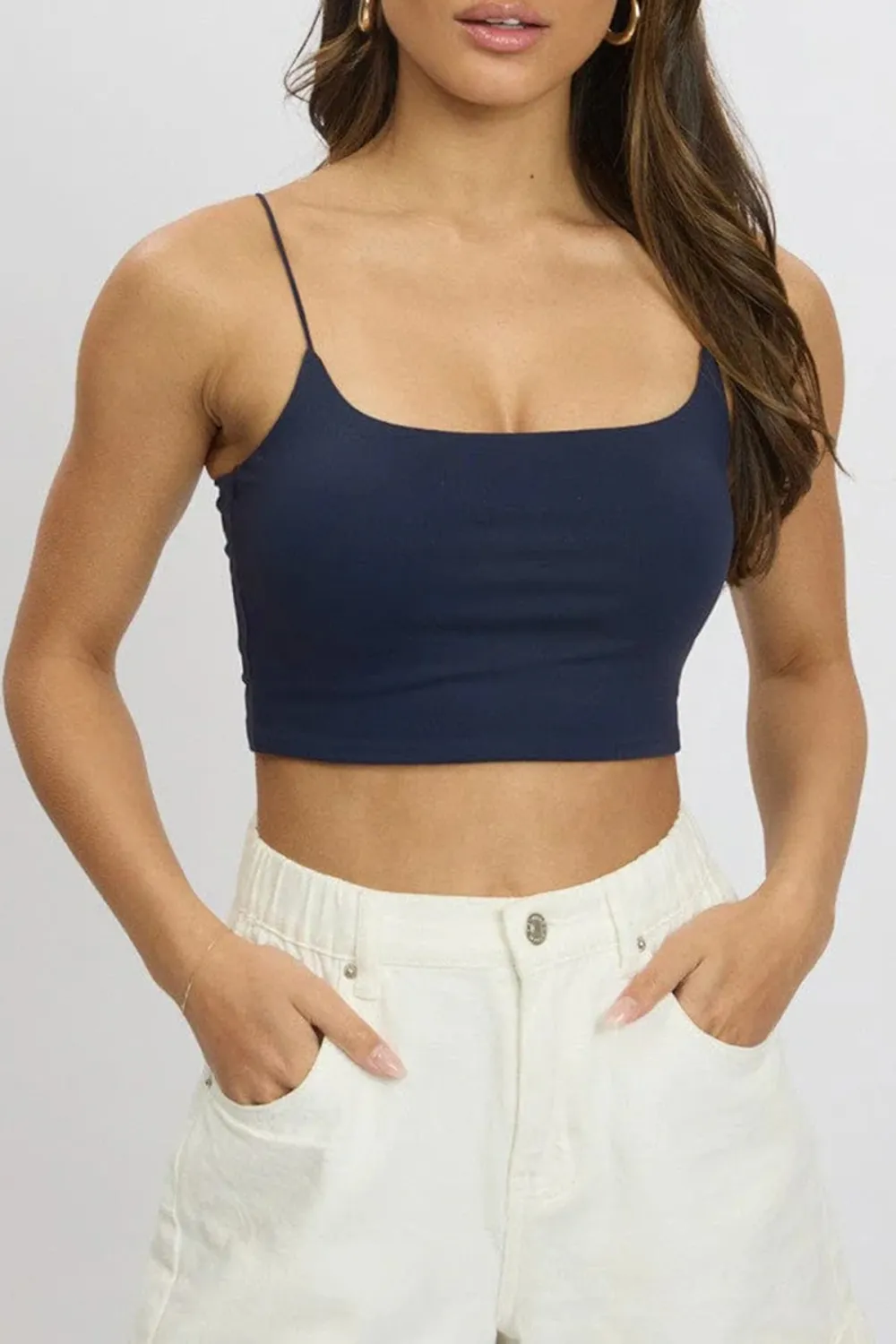 Blue Cropped Cami Top Supersoft