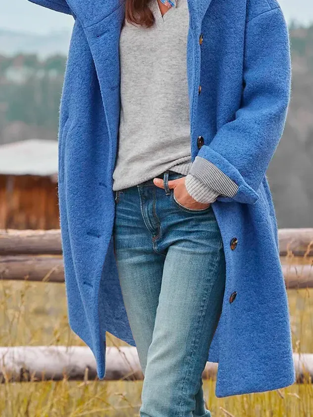 Woolen Hoodie Casual Overcoat