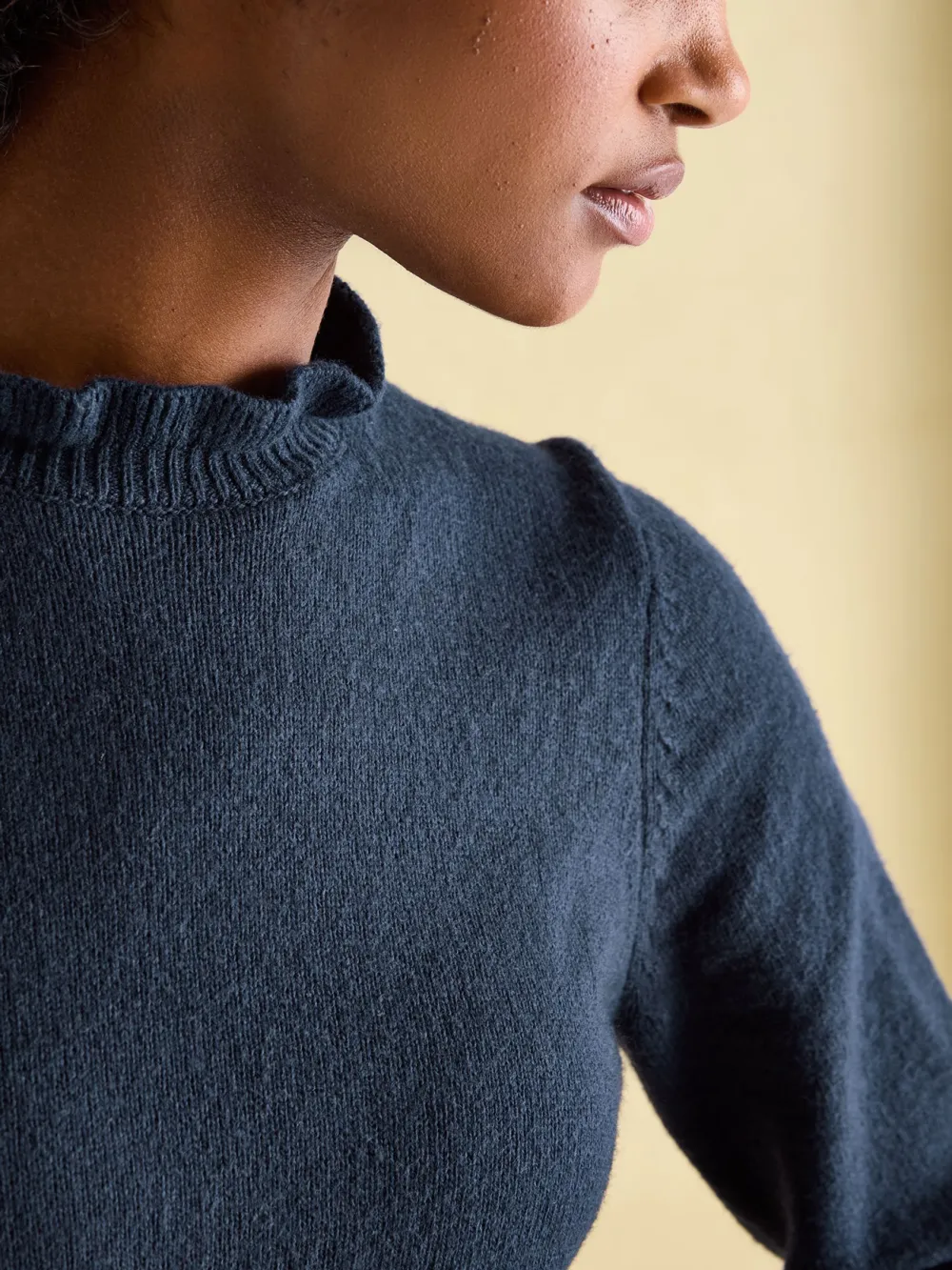 Frill Neck Long Sleeve Jumper