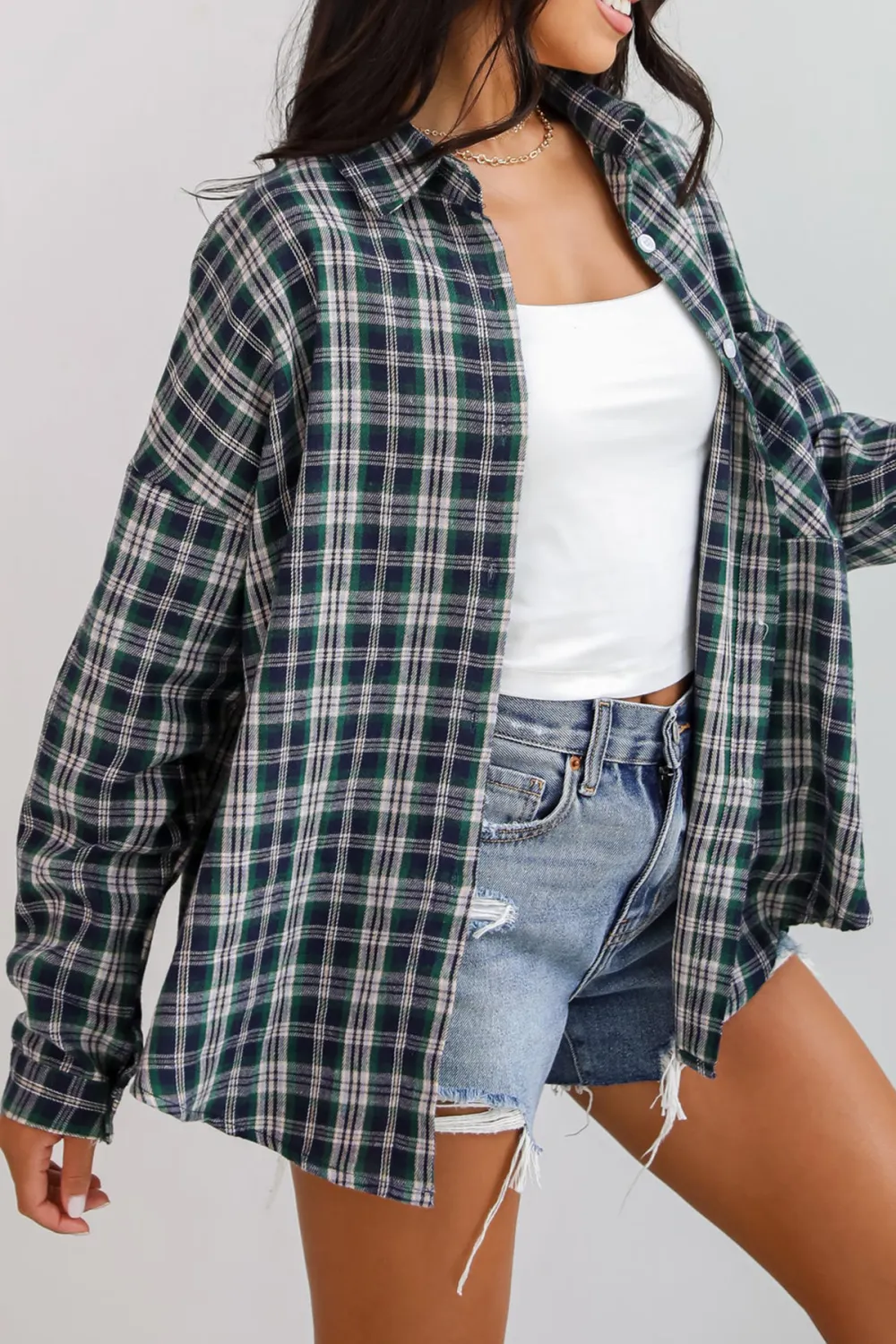 Trendsetting Aspect Hunter Green Plaid Flannel