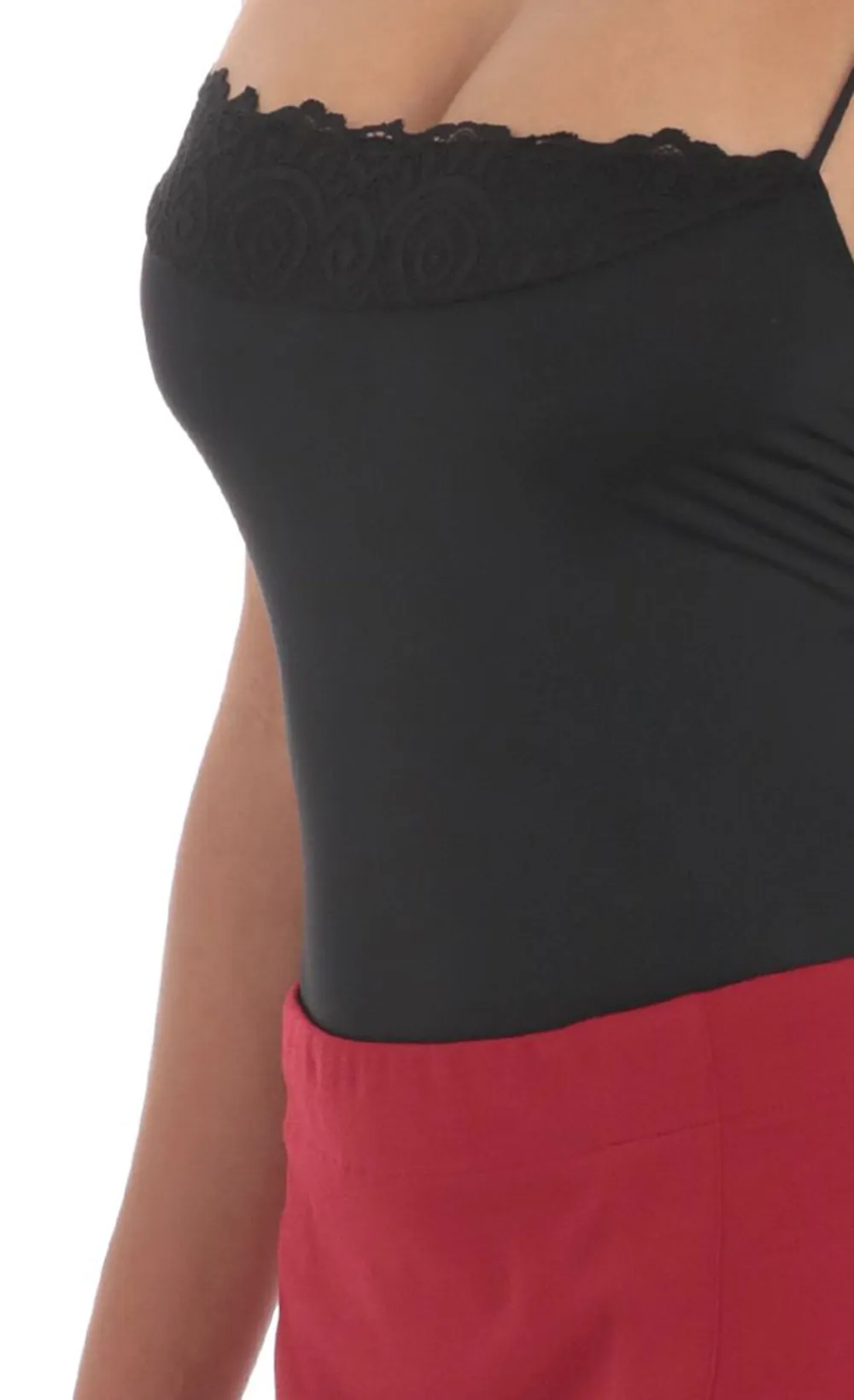 Lace Bust Bodysuit in Black