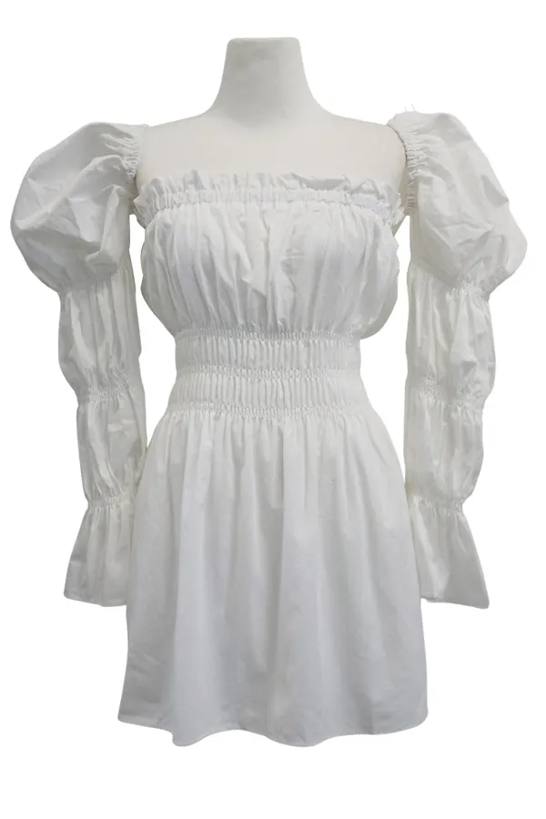 Balloon Sleeve Mini Dress