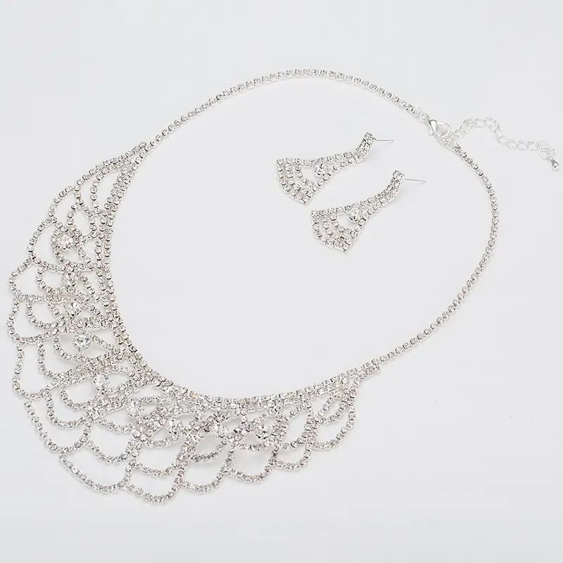 Necklace and earrings two-piece combination jewelry