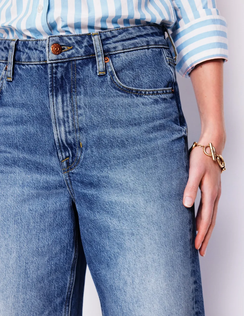 High Rise Straight Crop Jeans