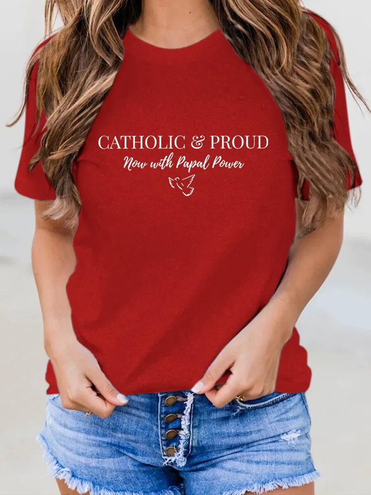 Women'S Honoring The New Pope Leo Xiv Round-Neck Short-Sleeved T-Shirt
