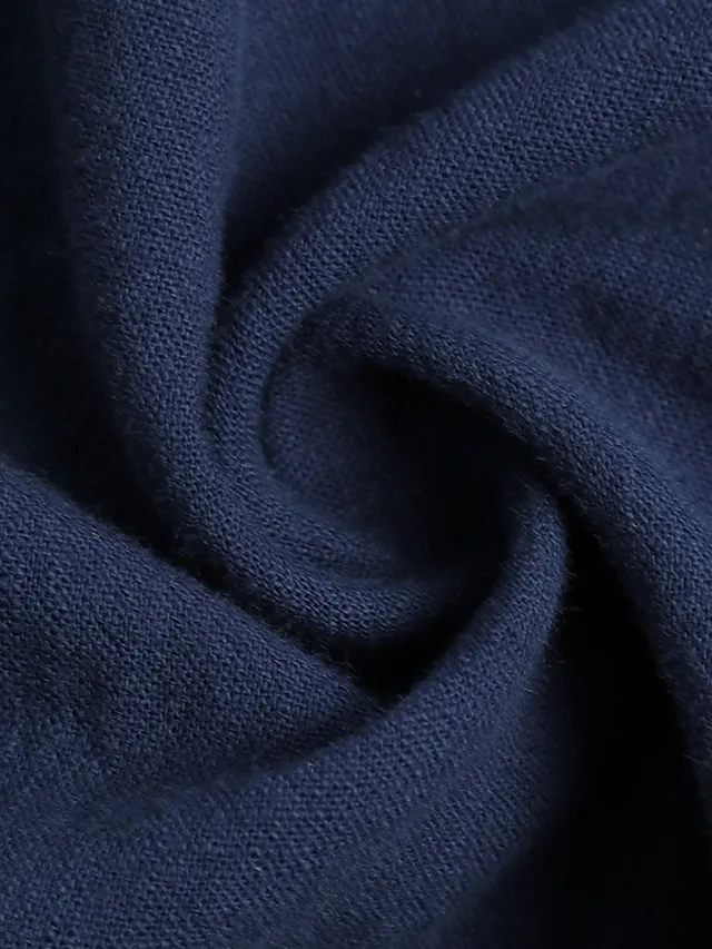 Women's Shirt Dress Casual Dress Cotton Linen Swing Long Sleeve V Neck Pocket Basic Loose Midi Summer Spring