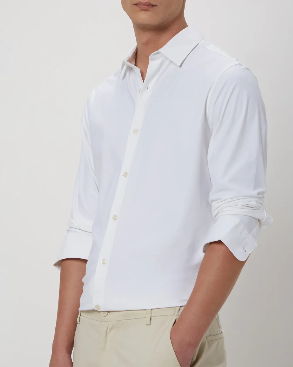 Simple And Comfortable Slim-Fit Breathable White Shirt