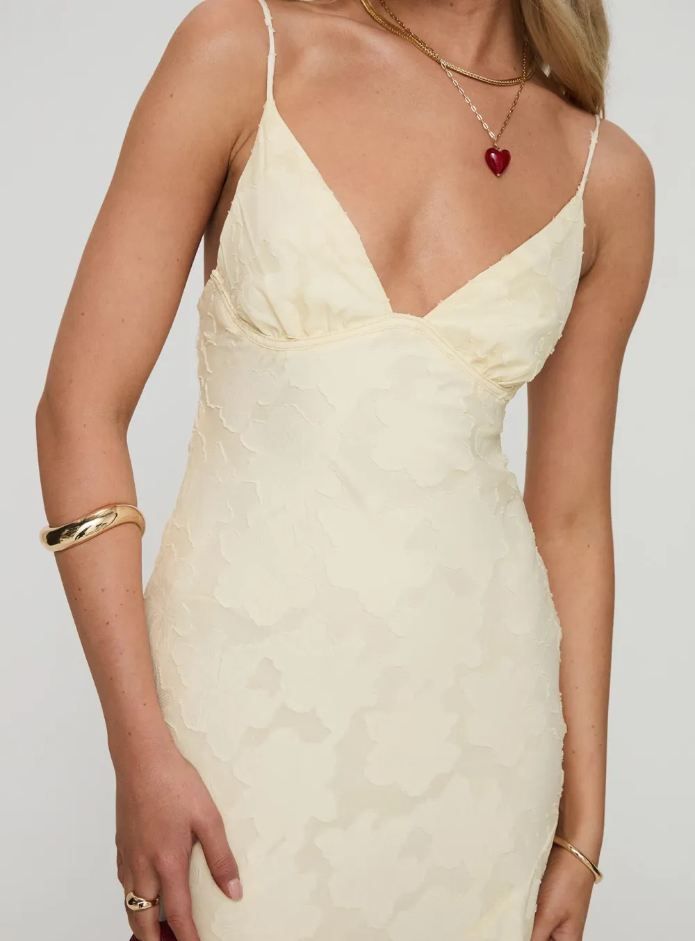 Lace Trimmed Spaghetti Strap Maxi Dress