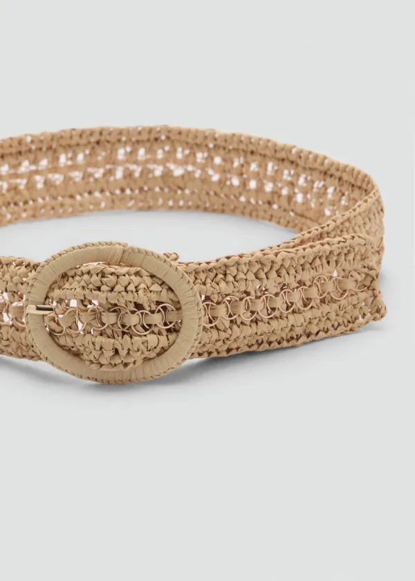 Beige Casual Style Natural Fibre Belts