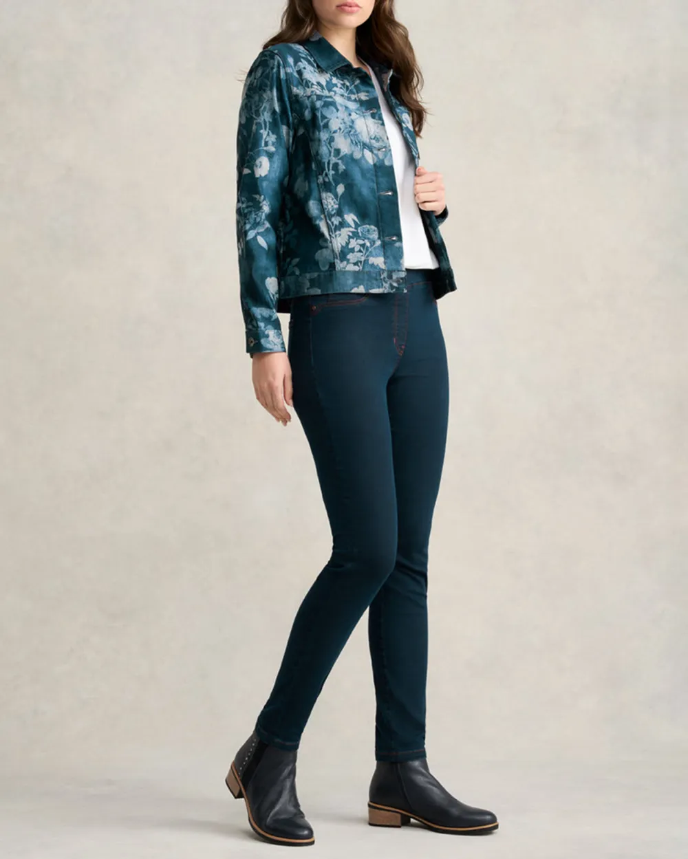 Floral Print Denim Jacket