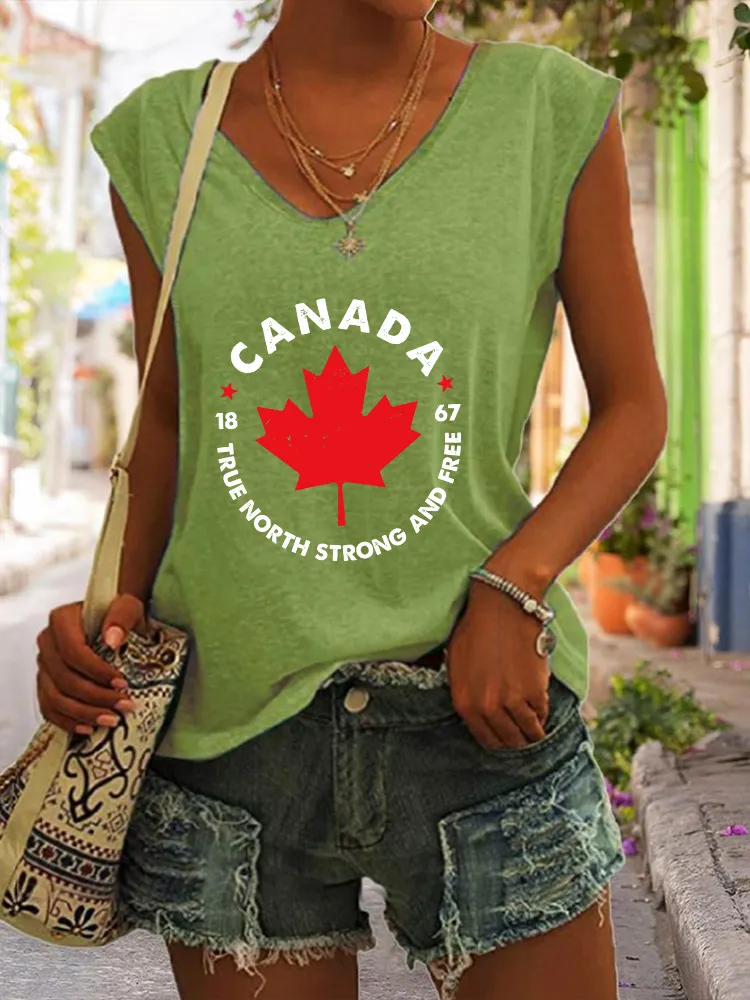 Women's Canada 1867 True North Strong And Free V-neck Vest