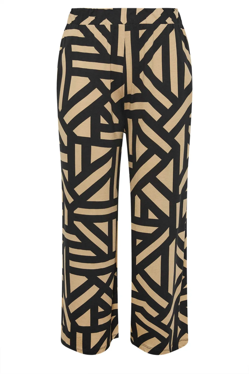 YOURS Curve Black Leopard Print Wide Leg Trousers