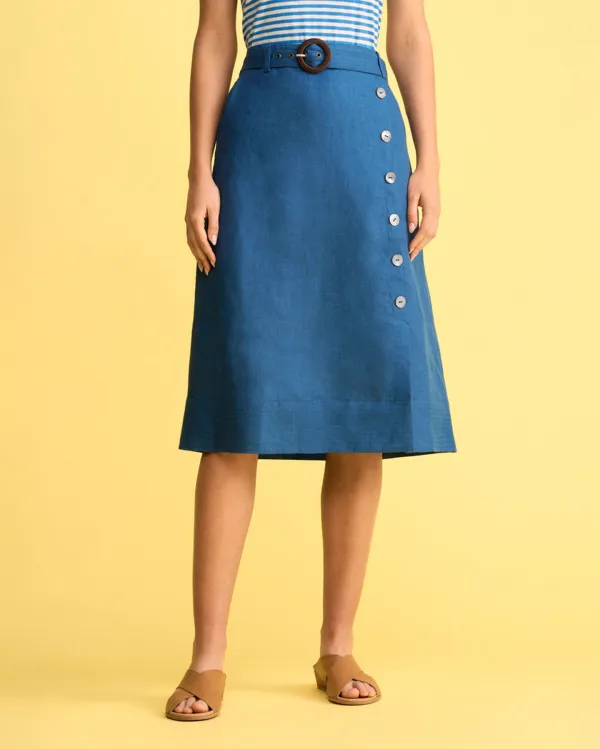 Belted Linen Skirt