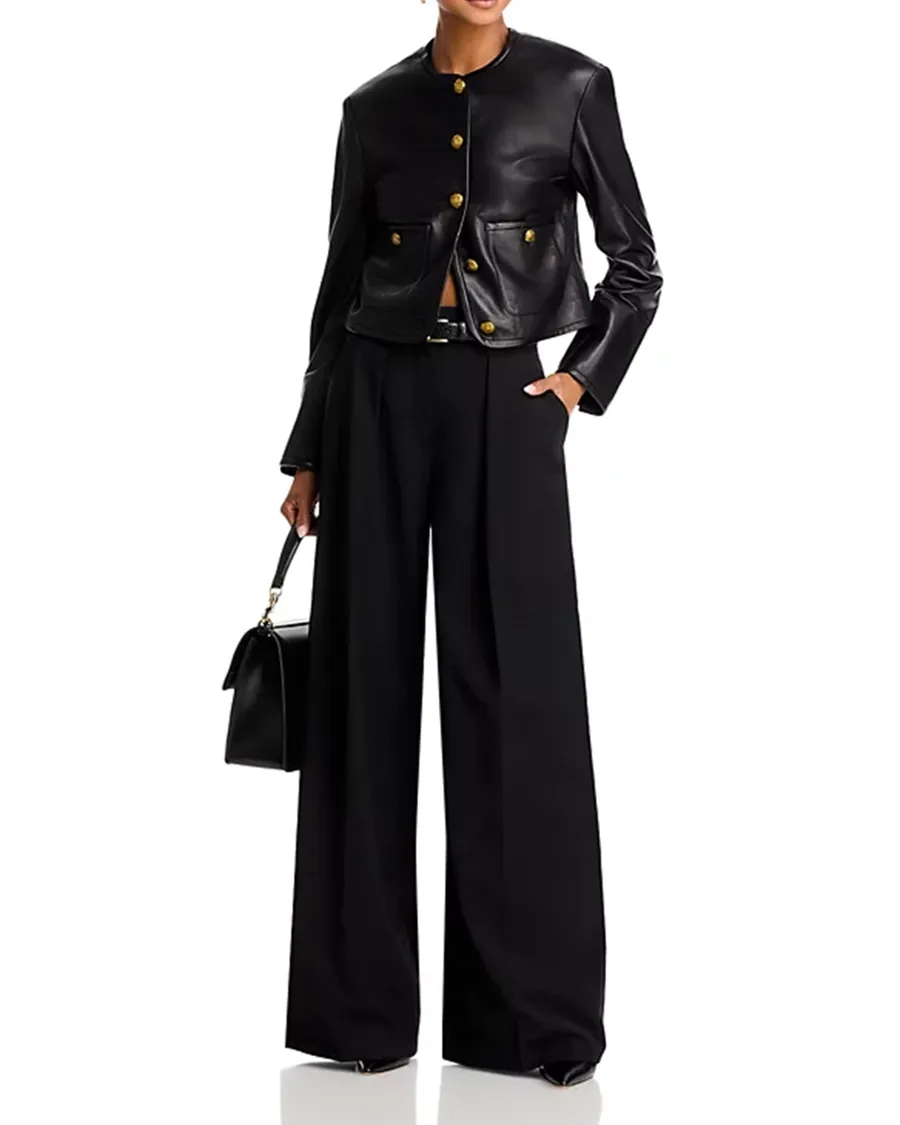 Removable Embossed Leather Belt Pants