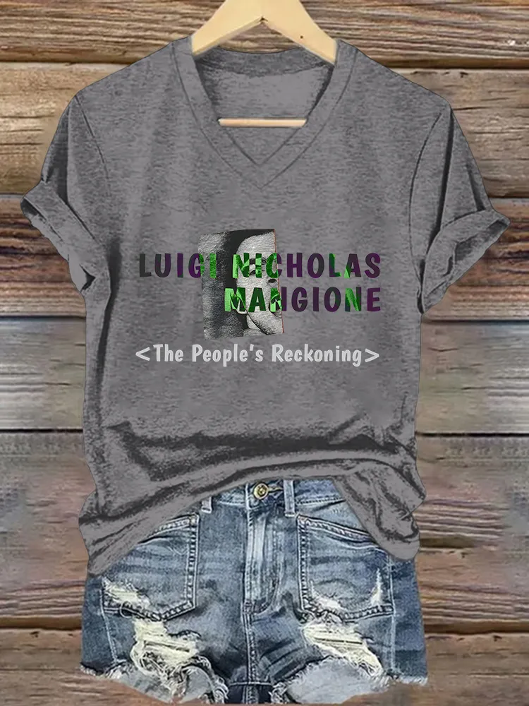 Women's The People'S Reckoning Short Sleeves V-Neck Pure Cotton T-Shirt