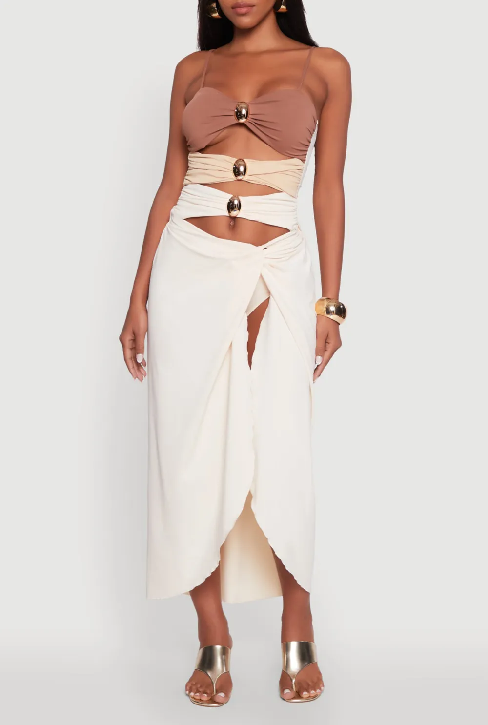 Pleated Bikini One-Piece Swimsuit