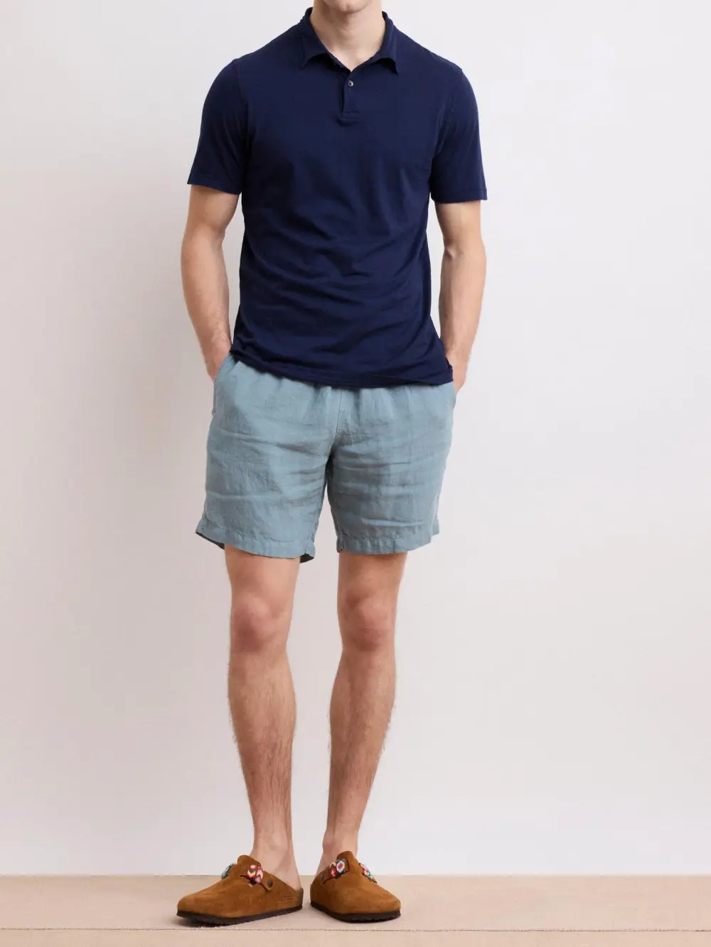 Comfortable Casual Breathable Soft Bleu Marine Polo Shirt