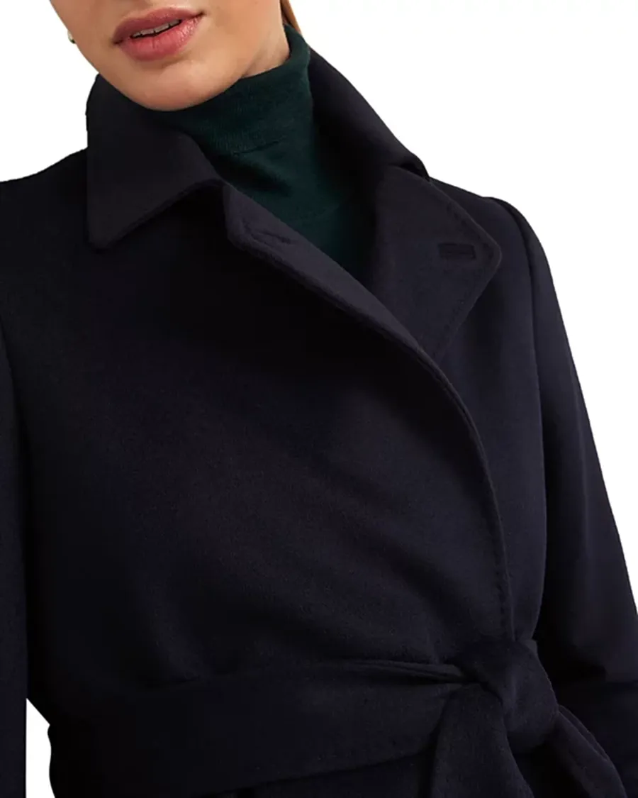 Notch Collar Wool Belted Coat