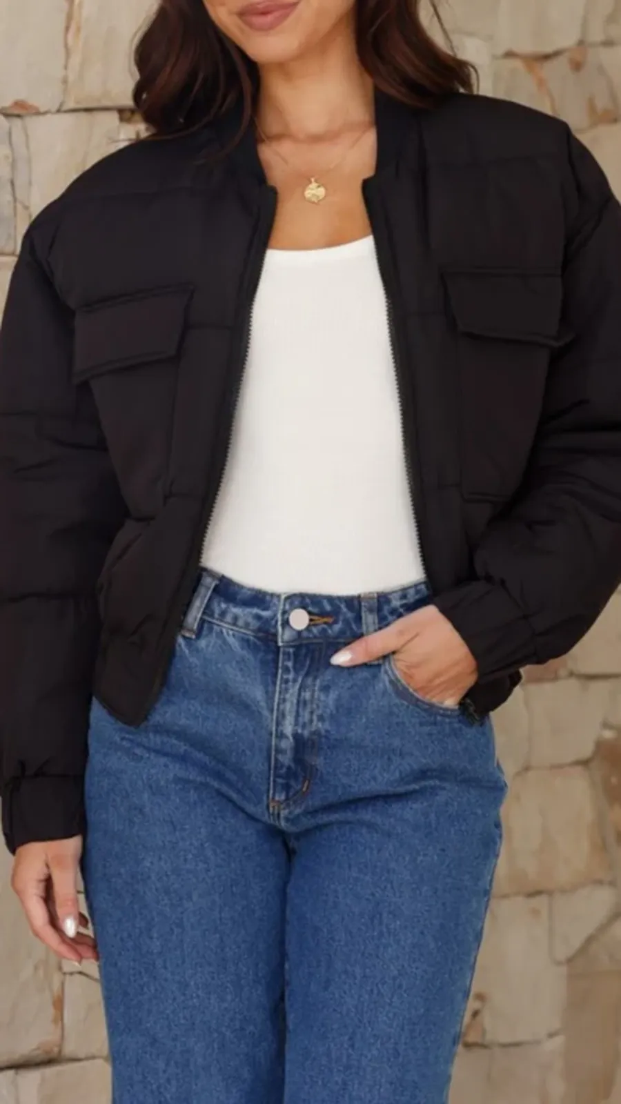 Black Short Warm Jacket