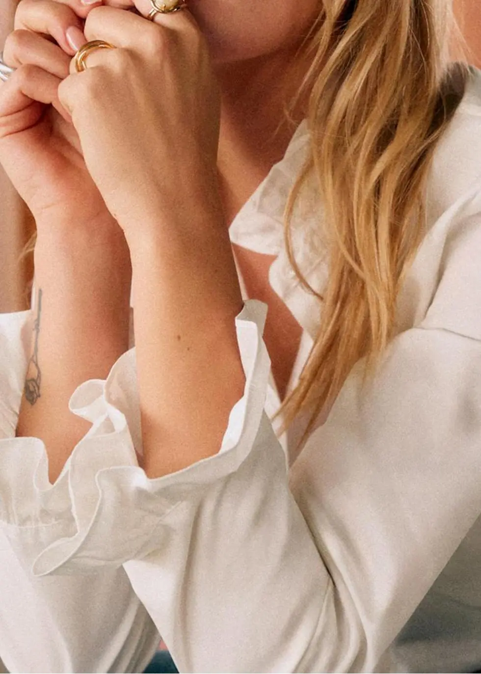 White Lace Long Sleeve Shirt