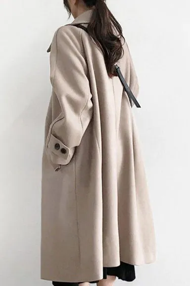Solid Single Breasted Collar Coat