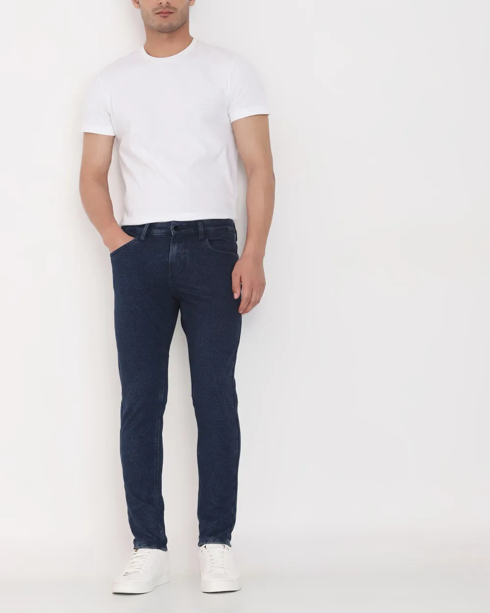 Classic Versatile And Comfortable Straight Mid Blue Jeans