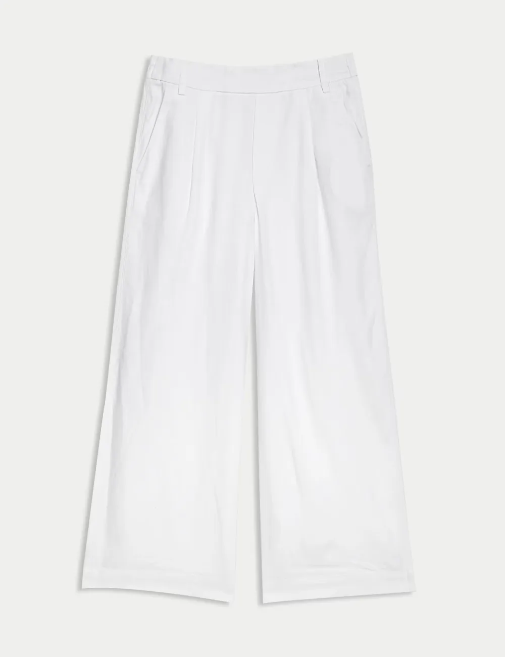 Black Shirred Wide Leg Trousers