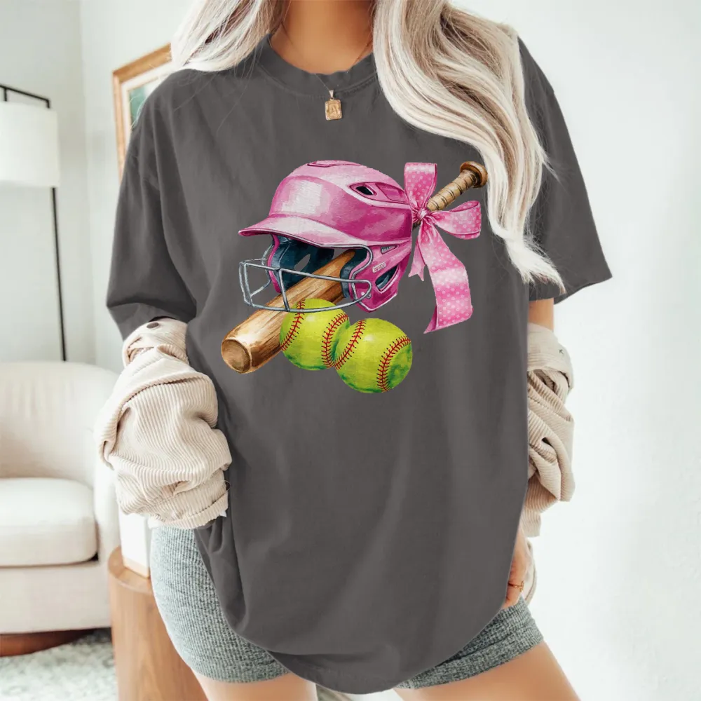 Baseball Season Printed Round Neck Short Sleeve T-Shirt