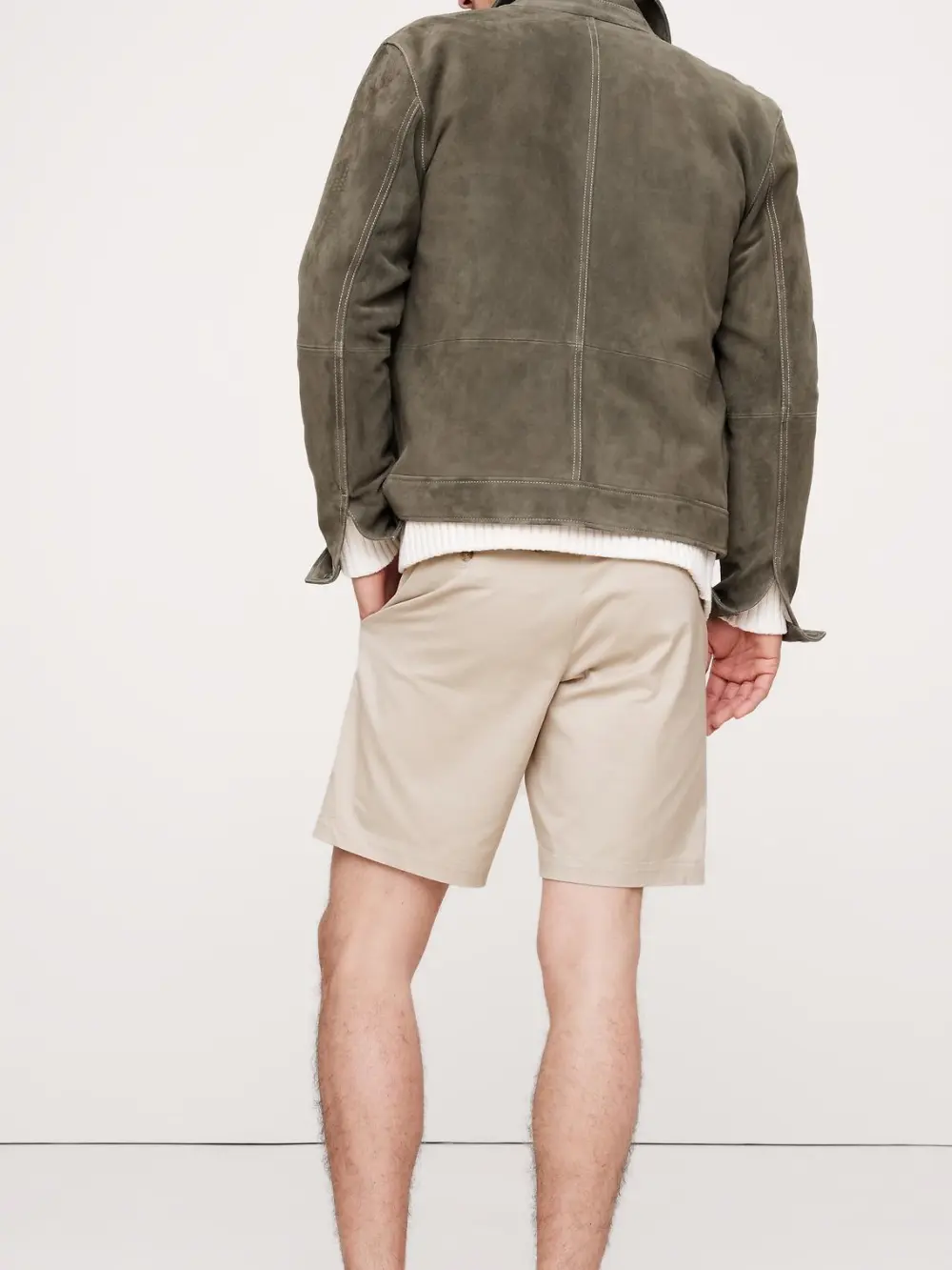 Men's Khaki Beige Polyester Blend Shorts
