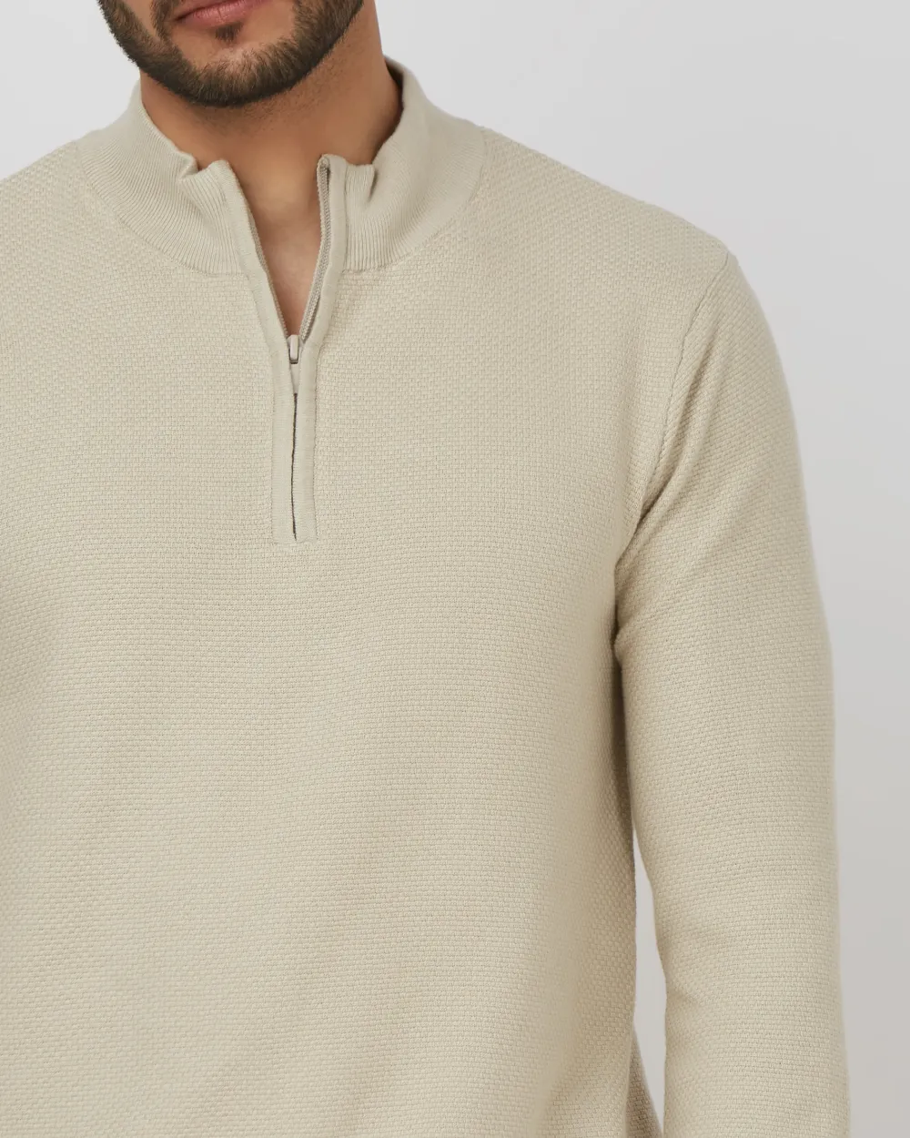 Comfortable Soft And Light-Skinned Slim Beige Sweater