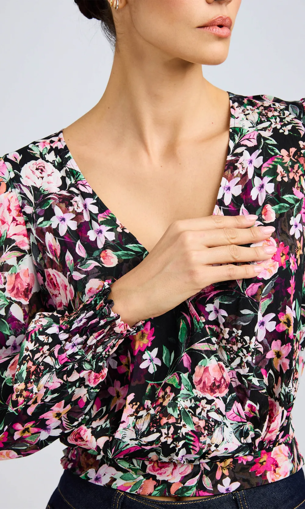 Floral Wrap Blouse