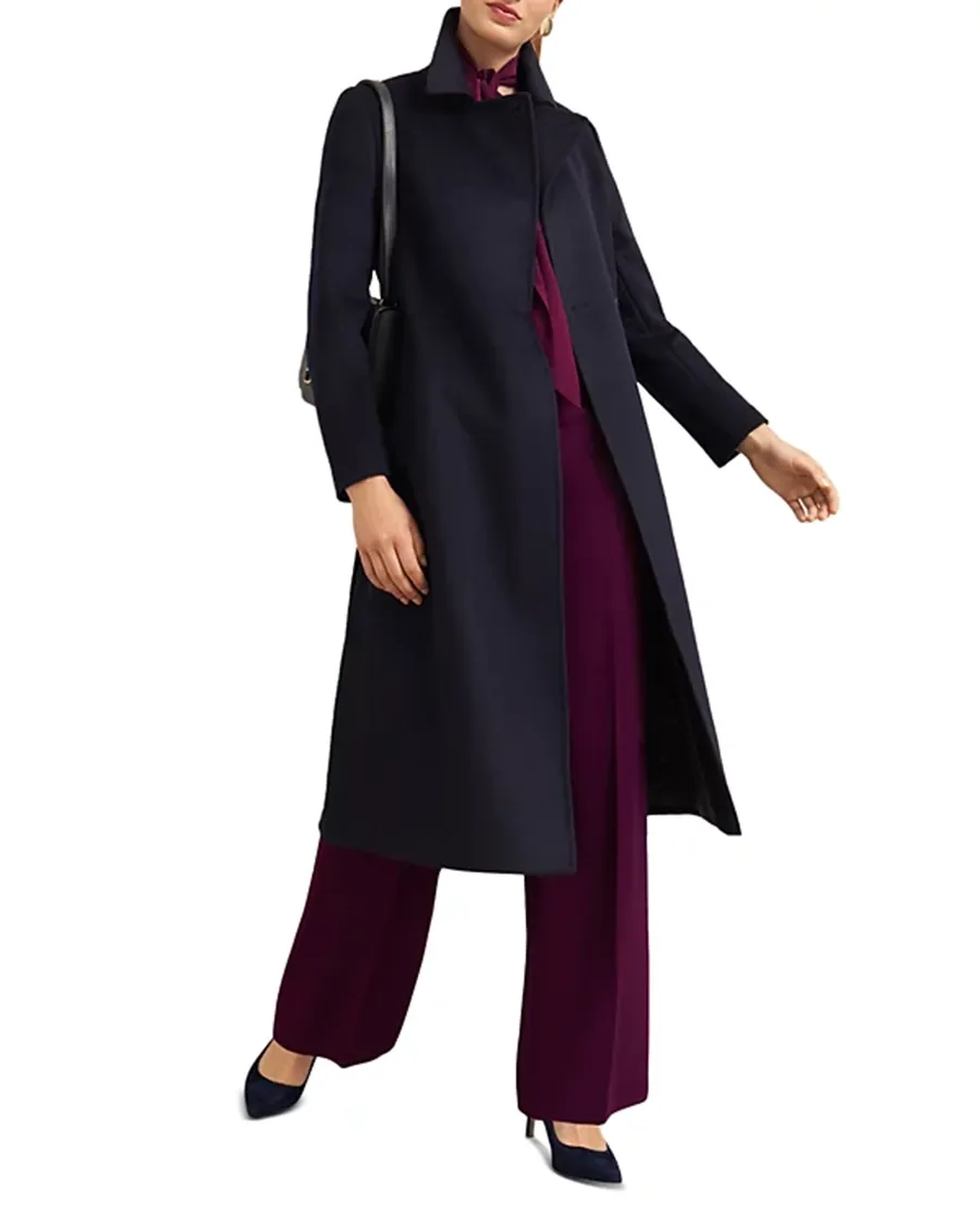 Notch Collar Wool Belted Coat