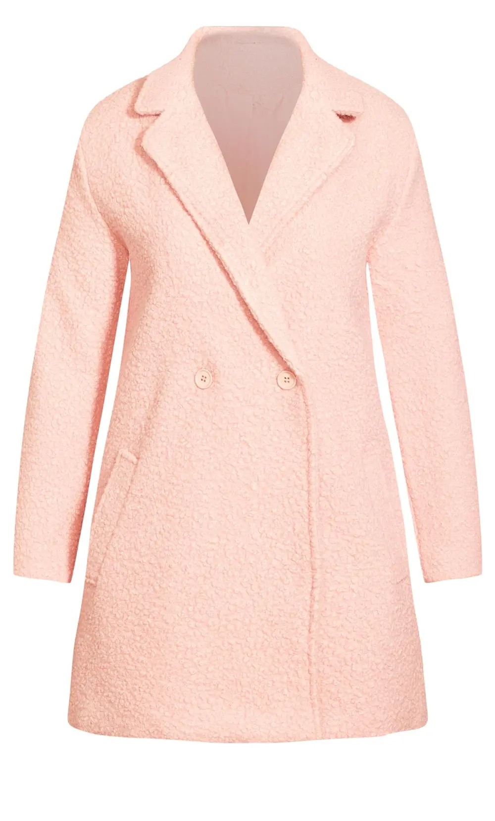 Evans Pink Boucle City Coat