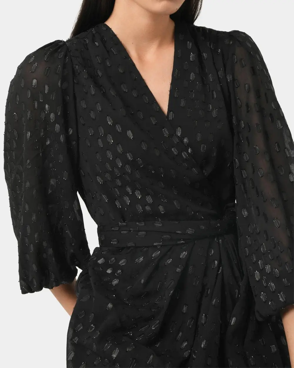 Circular Print Pattern Glitter Mini Dress