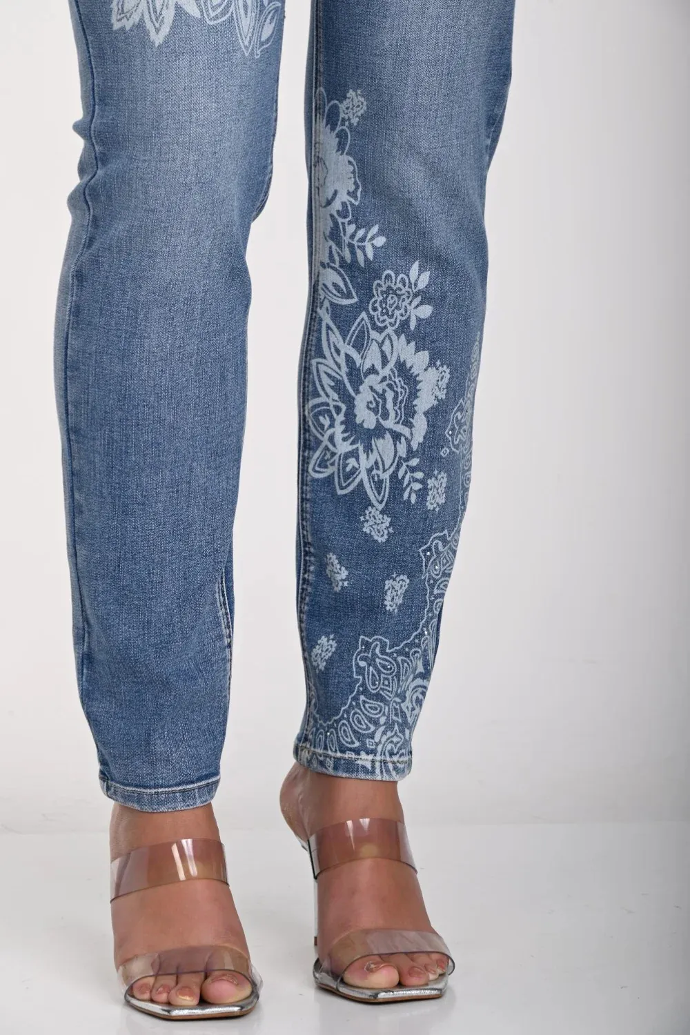 Light Blue Embroidered Denim Jeans