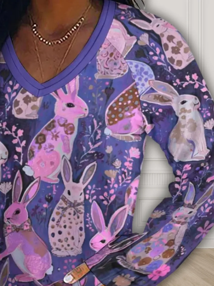 Boho Bunny Print Top