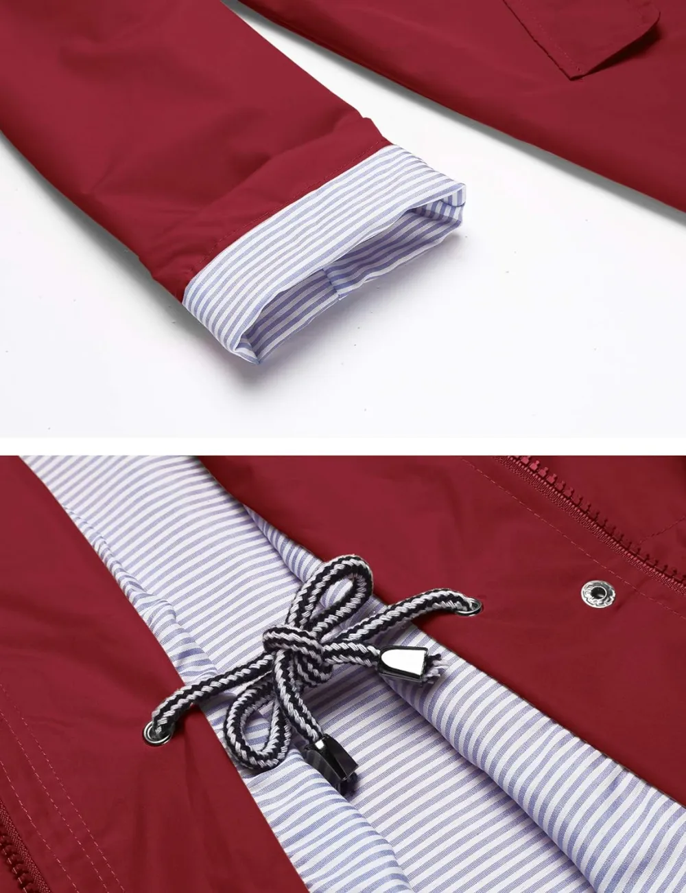 LOMON Raincoat Women Waterproof Long Hooded Trench Coats Lined Windbreaker Travel Jacket S-XXL