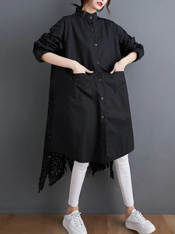 Original Solid Irregularity Hollow Dress