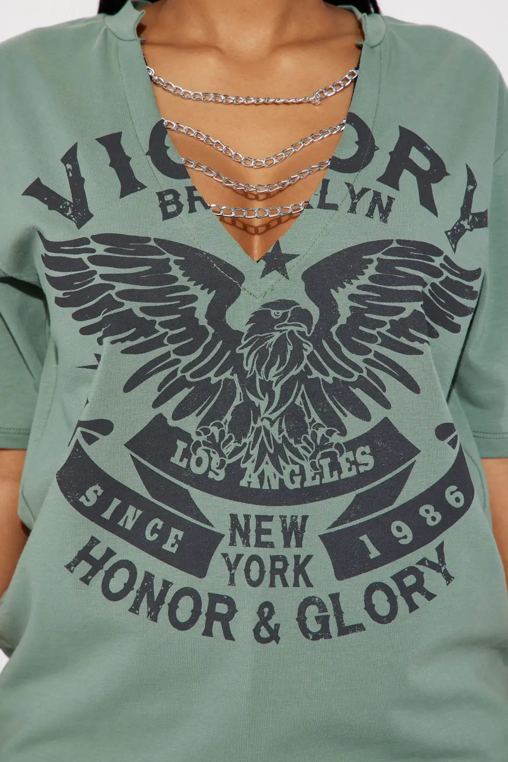 Honor And Glory Graphic Tee - Sage