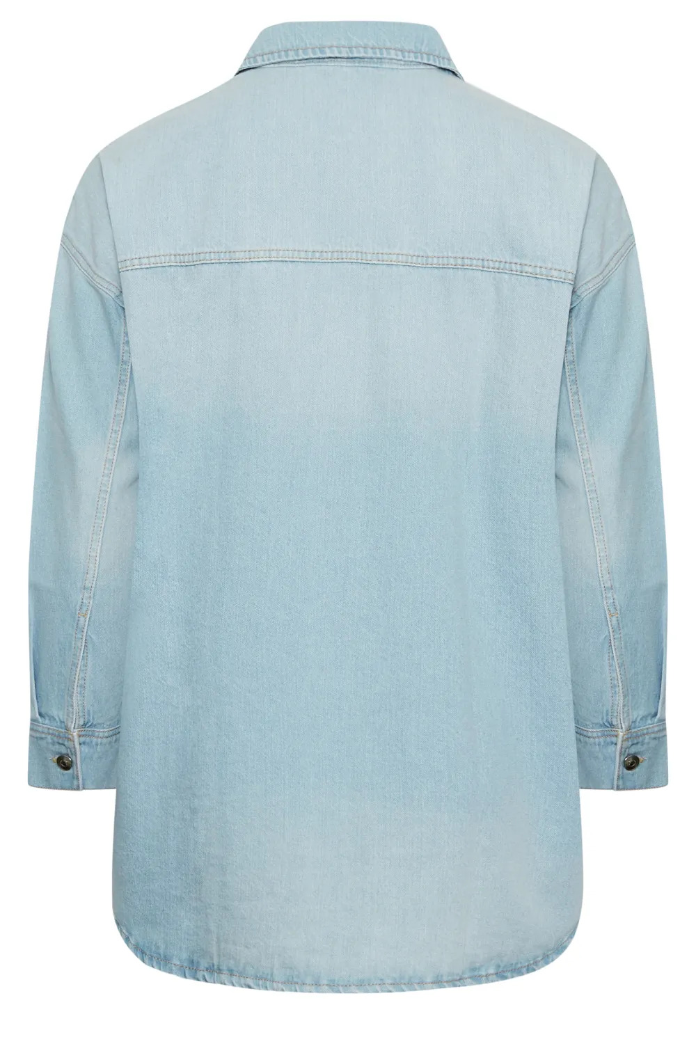 YOURS Curve Light Blue Denim Western Style Shacket