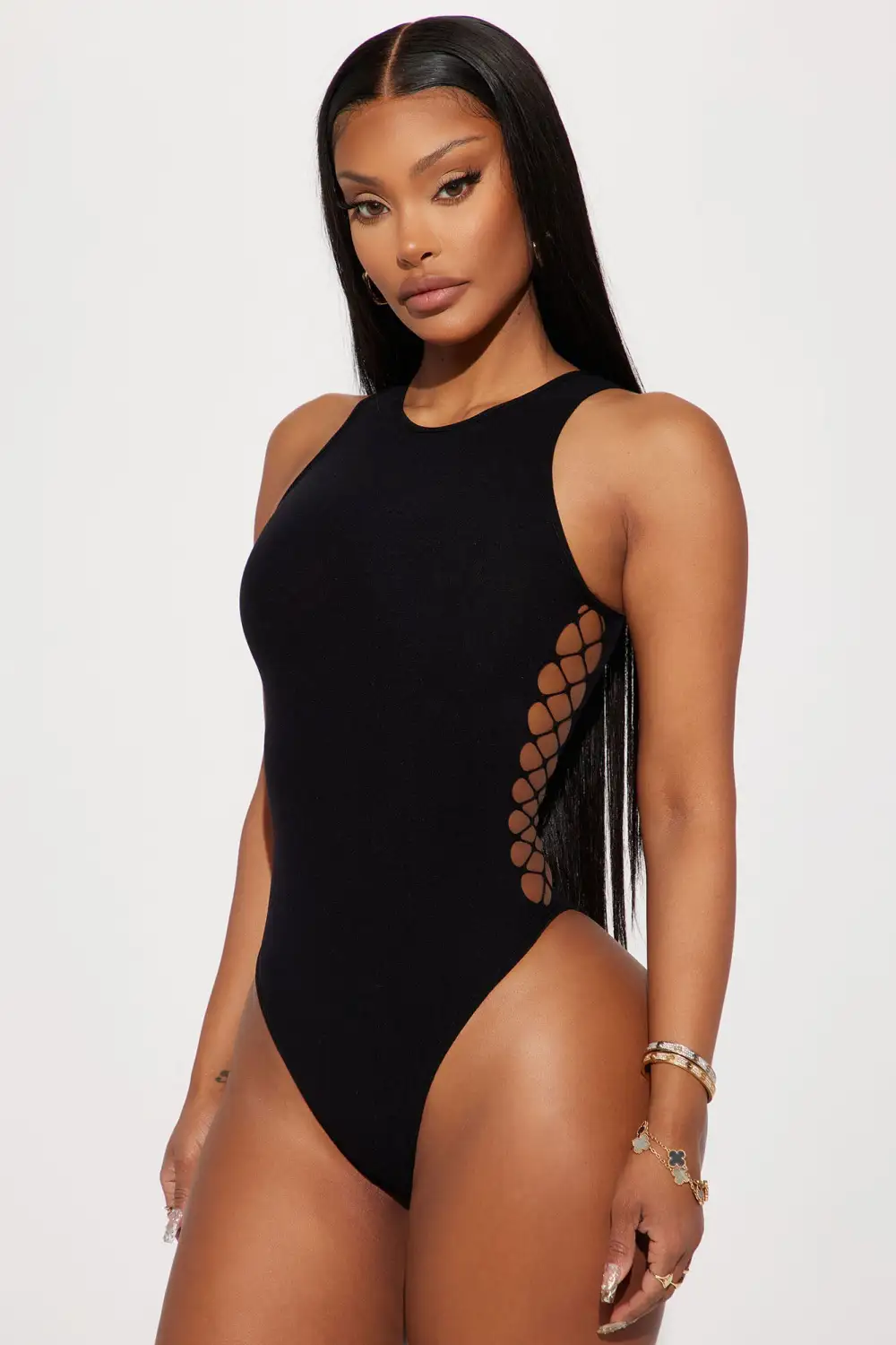 Focus On Me Seamless Bodysuit - Black