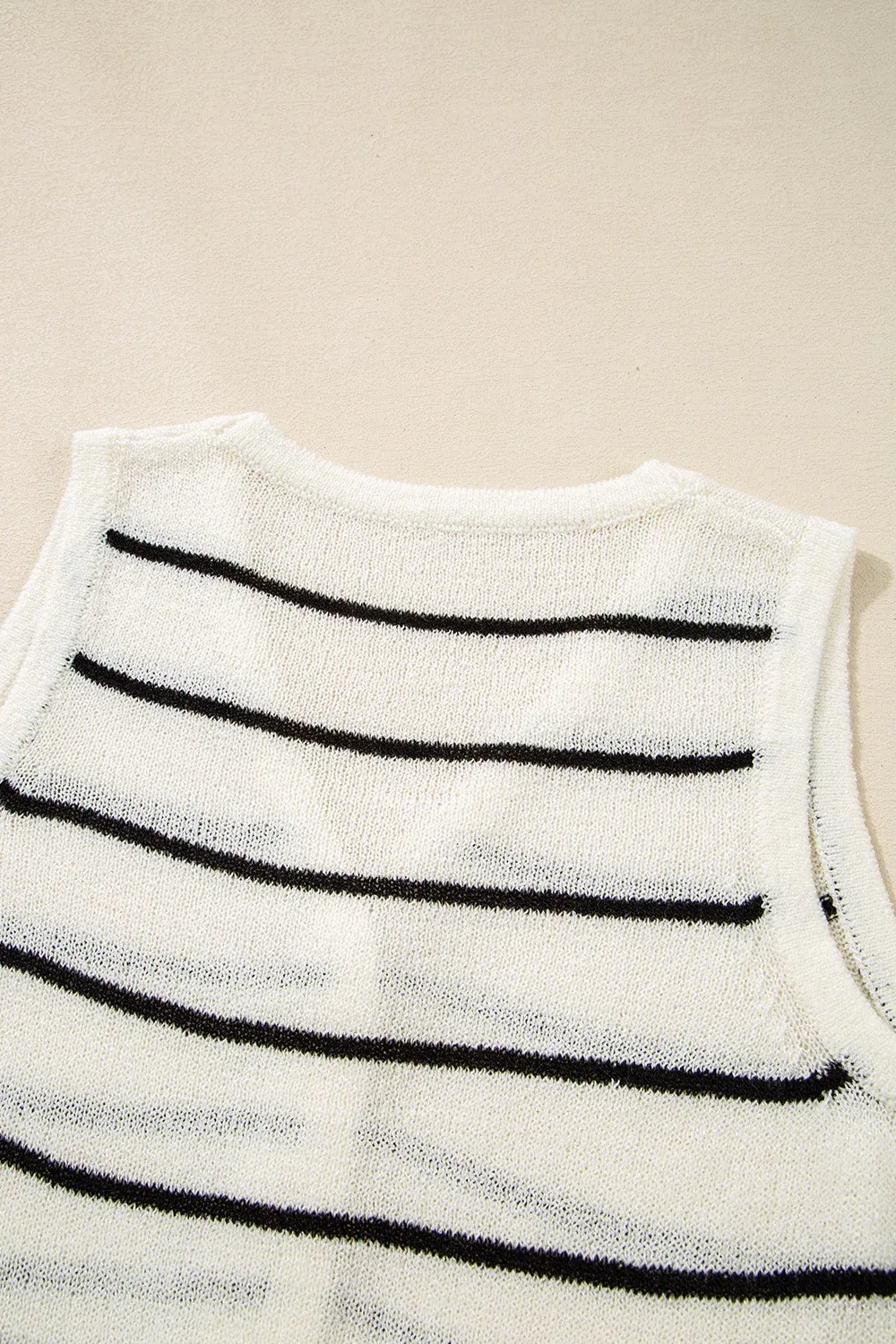 Classic Striped button  Crew  Knit Sweater