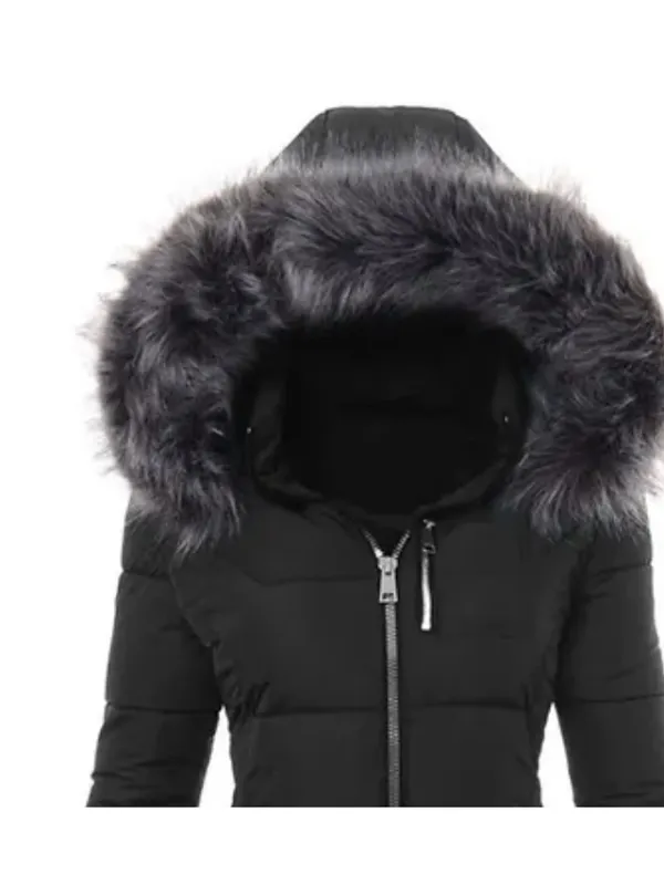 Women's Puffer Jacket Winter Jacket Winter Coat Comfortable Casual Daily Casual Daily Weekend Fur Collar Fleece Lined Zipper Hoodie Daily Comtemporary Stylish Simple Solid Color Regular Fit Outerwear