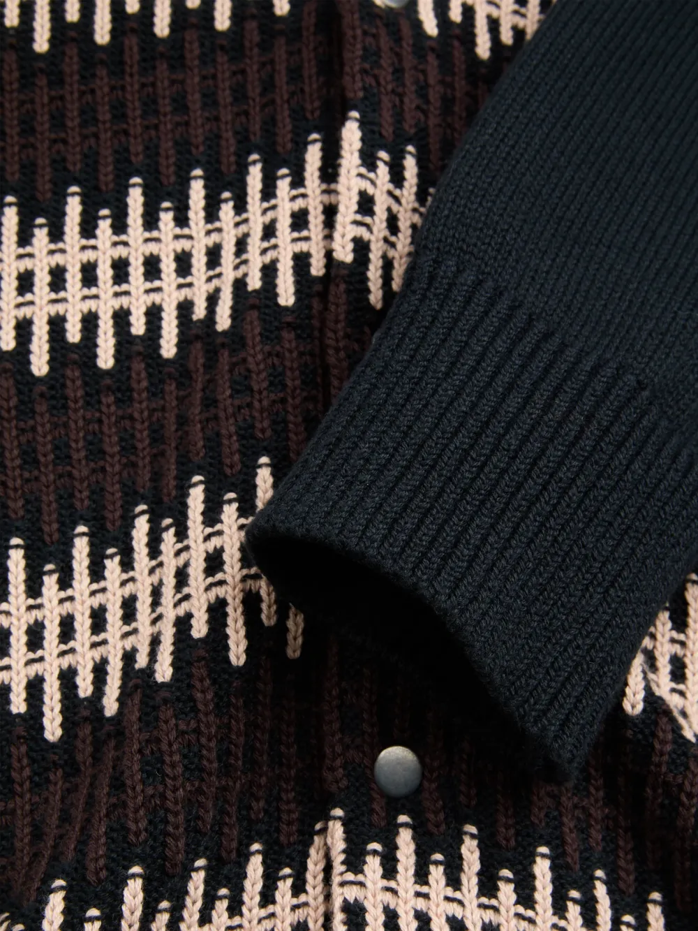 Navy Long Sleeve Striped Knitted Jacket