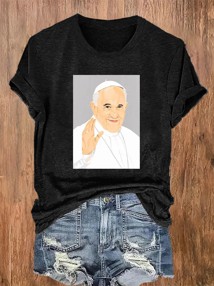 Women's Thank You PF Print Short Sleeve Round Neck Cotton T-Shirt