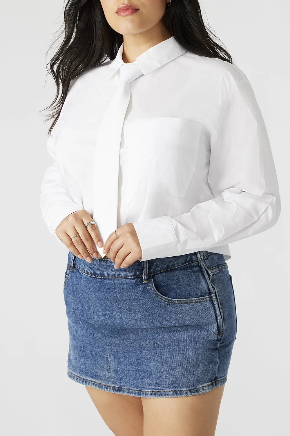 LAPEL TOP WHITE