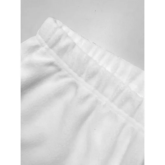 Women's Fleece Lounge Sets 2 Pieces Solid Color Fluffy Fuzzy Warm Pajama V Neck Long Sleeve for Fall Winter White S 3XL