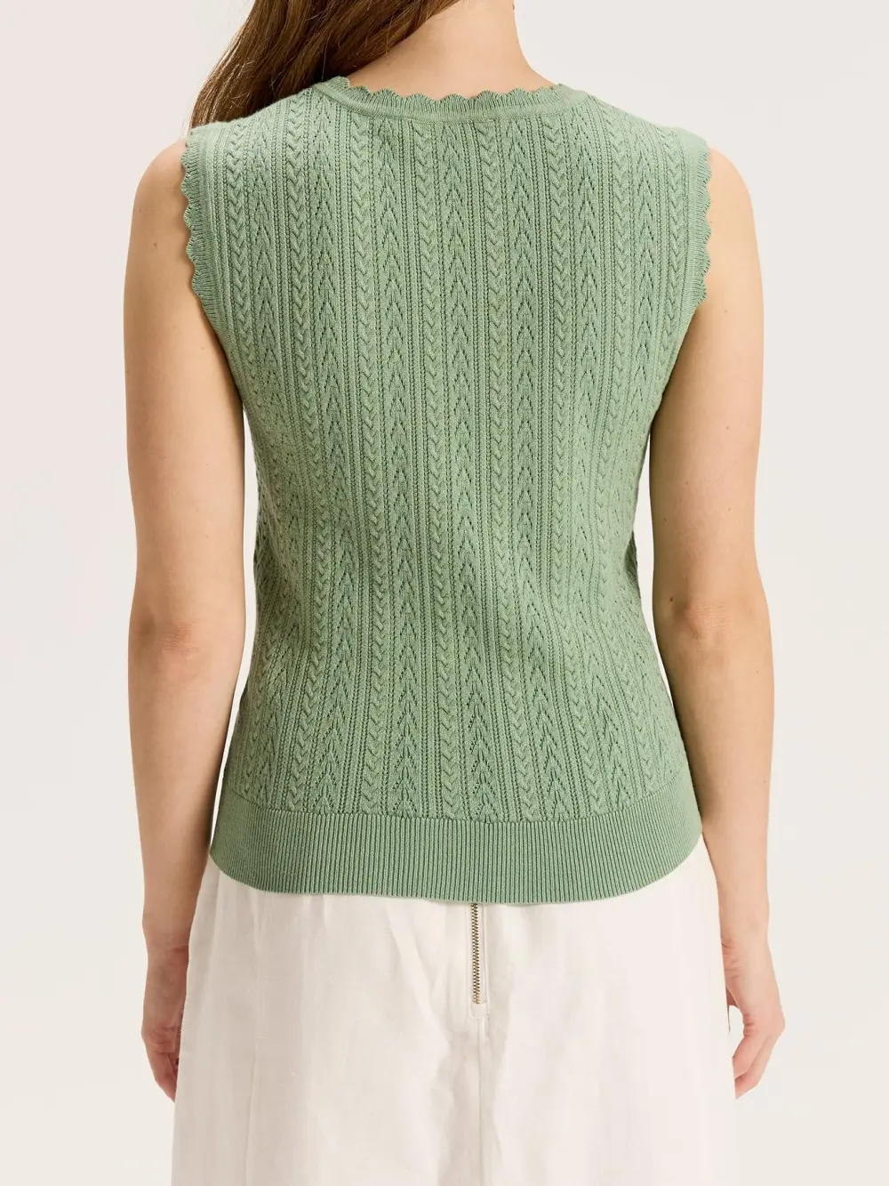 Green Twist Back Knit Top
