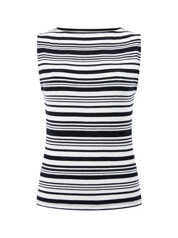 Stylish And Modern Sleeveless Striped Top