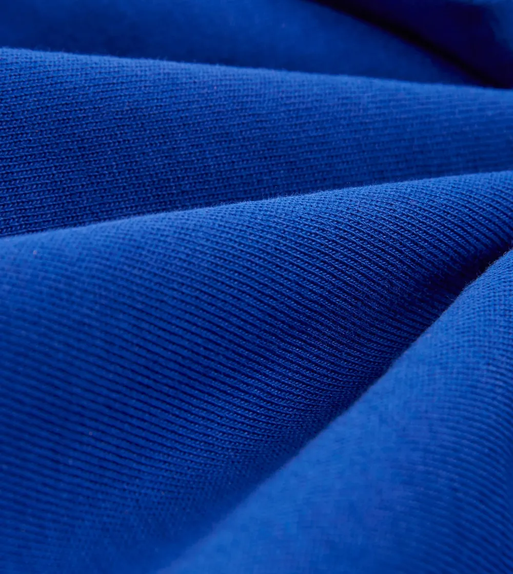 Blue Linen-Cotton Knitted Long-Sleeve Polo Shirt Elegant